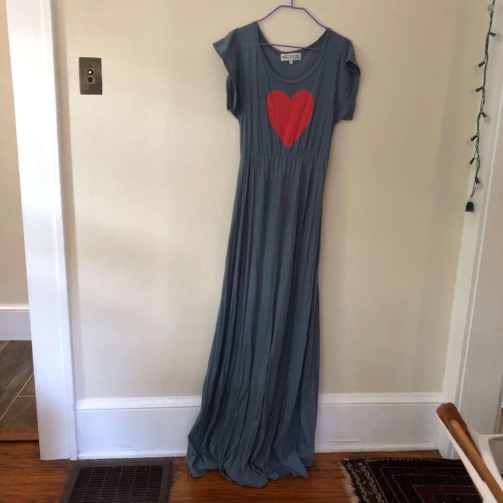 Wild fox maxi dress with ♥️
